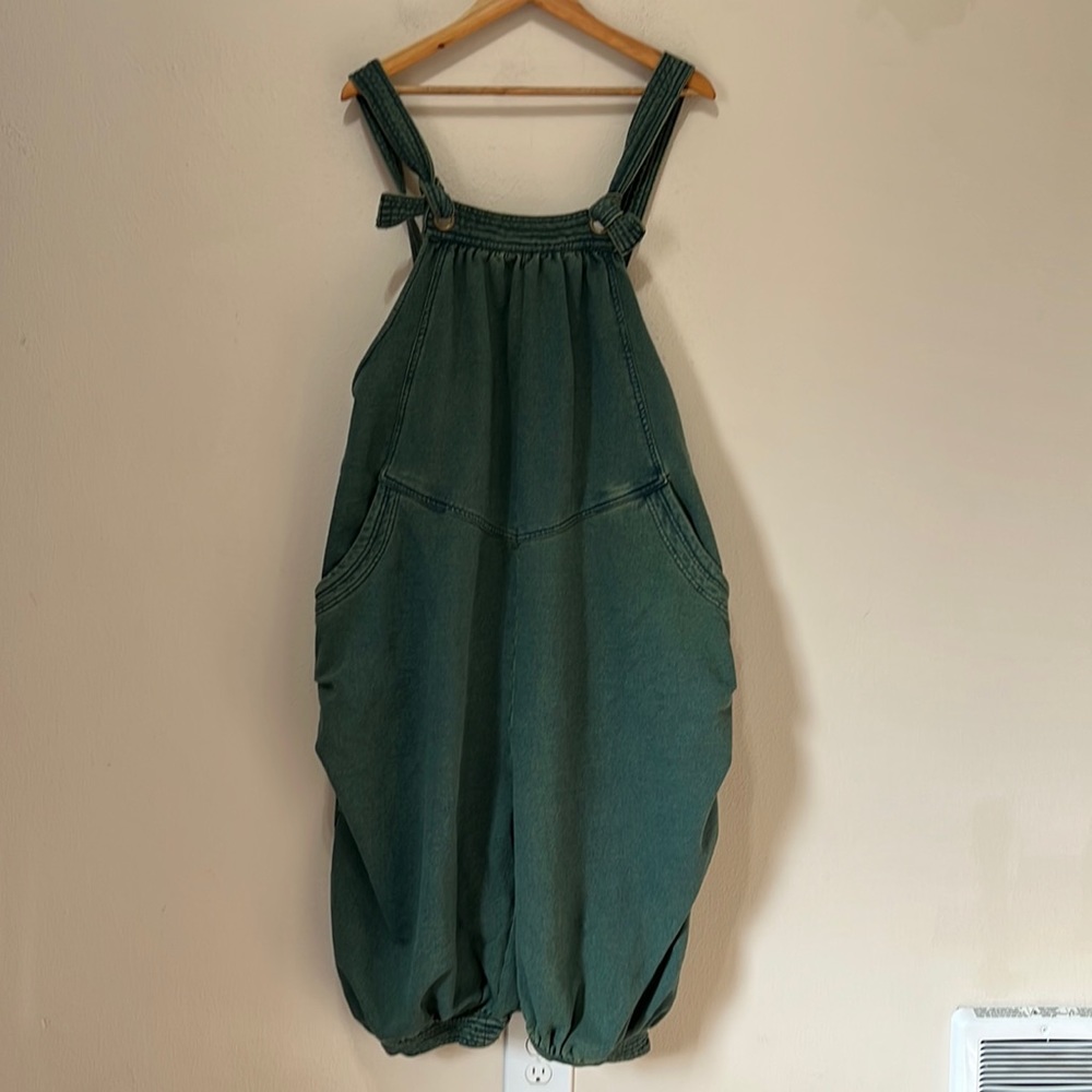 Monthorigin Oversized Green Bib Jean Y2K Overalls - Picture 2 of 9